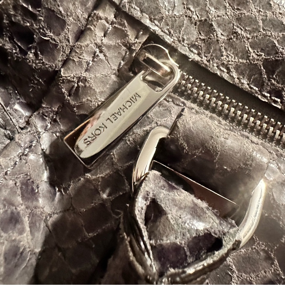 Michael Kors Hamilton Dark Grey Python Snakeskin … - image 7